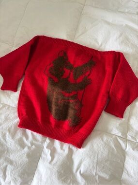 Vermont Dreams Vintage Red Knit Sweater